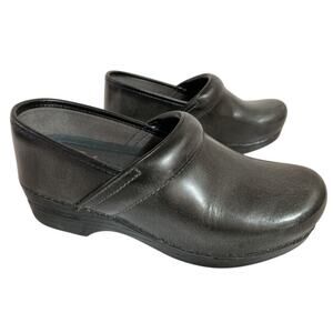 Women’s Size 38 Dansko XP Black /Dark Coffee Leather Clogs – Pro Comfort